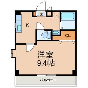 サンサーレ稲荷(1K/2階)の間取り写真