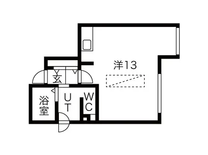 スカイガーデン札幌南(ワンルーム/1階)の間取り写真