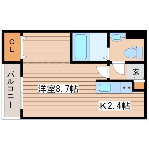 グランメール八軒東(1K/3階)の間取り写真