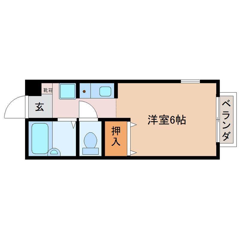 コナン西千葉(ワンルーム/2階)の間取り写真