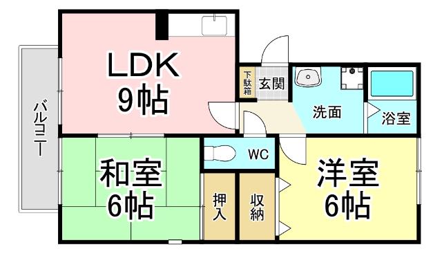 エル・クール(2LDK/3階)の間取り写真