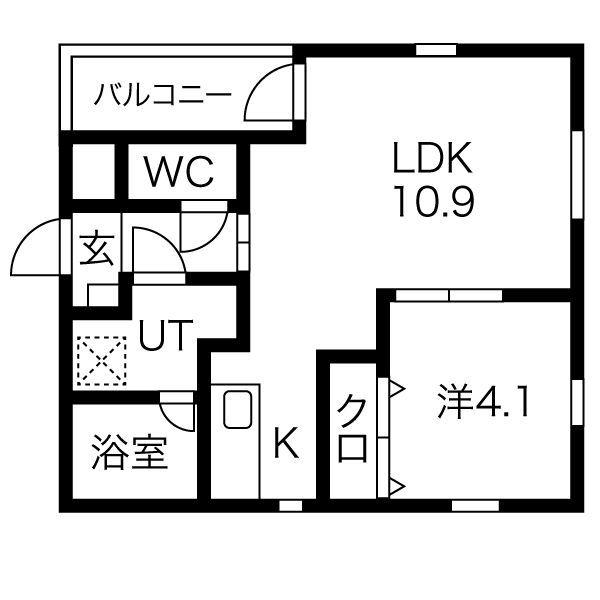 BIG BEAT(1LDK/1階)の間取り写真