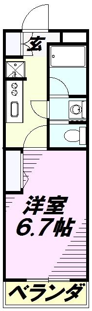 ユーネットIII(1K/4階)の間取り写真