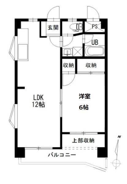 メゾンアルカディア西深津(1LDK/4階)の間取り写真