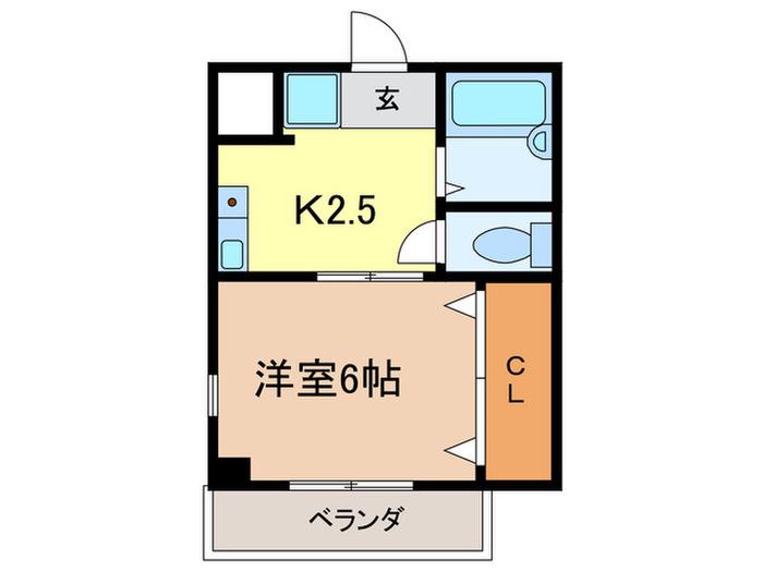 プチソレイユ(1K/3階)の間取り写真