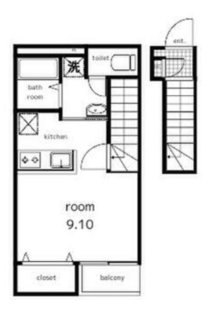 CASA DI COMODO(ワンルーム/2階)の間取り写真