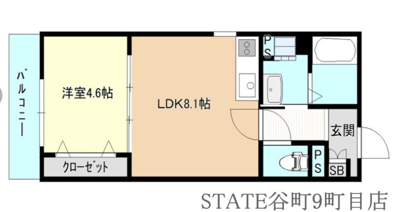 SOAR MORINOMIYA(1LDK/4階)の間取り写真