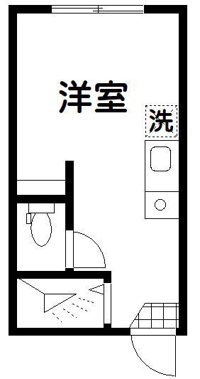 ルームズ中野A棟(ワンルーム/1階)の間取り写真