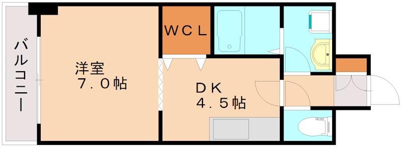 サンルーヴル(1DK/10階)の間取り写真