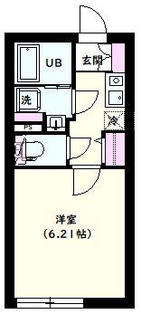 NSGATE中野坂上(1K/1階)の間取り写真