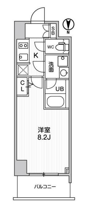 FORTUNEY大手前(1K/3階)の間取り写真