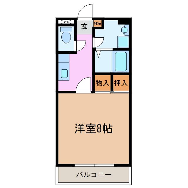ランコントル(1K/2階)の間取り写真