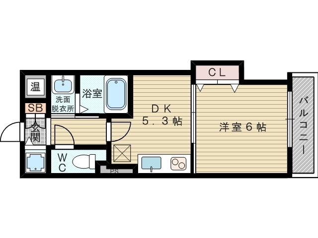 豊里セレニテ(1K/4階)の間取り写真