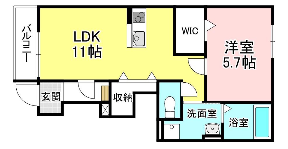 SUNNY HOME(1LDK/1階)の間取り写真