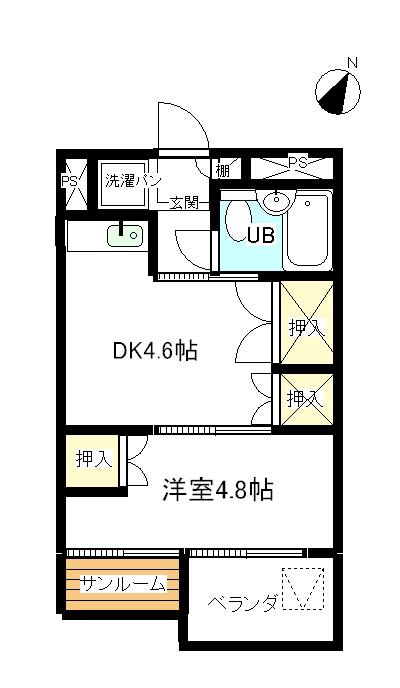 クレール広小路(1DK/3階)の間取り写真