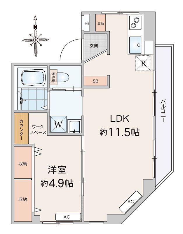 ソフィアハイツ(1LDK/4階)の間取り写真