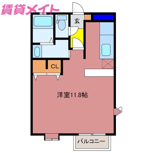 光ハイツフルカワ(ワンルーム/1階)の間取り写真