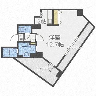 FLAX麻生(1K/8階)の間取り写真