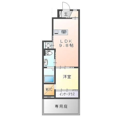 コンフォーレ ハナミズキ(1LDK/1階)の間取り写真