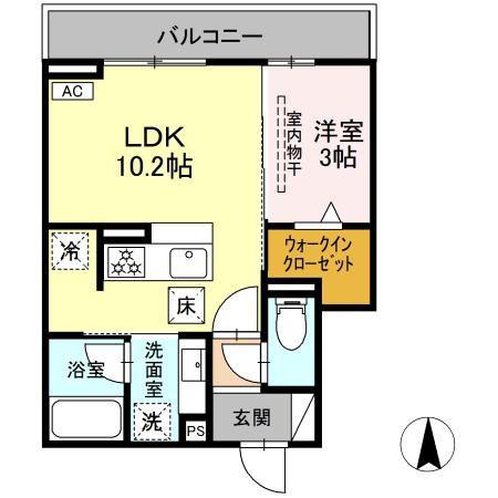 NOVELLA(1LDK/1階)の間取り写真