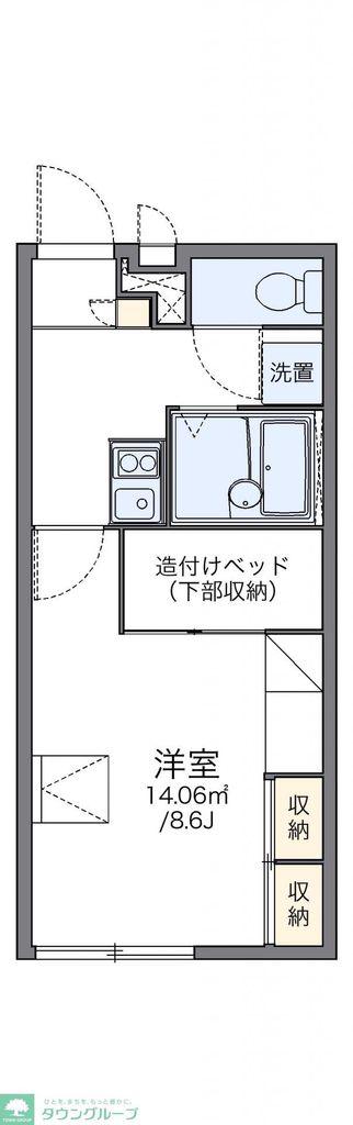 レオパレスハルシオン(1K/2階)の間取り写真