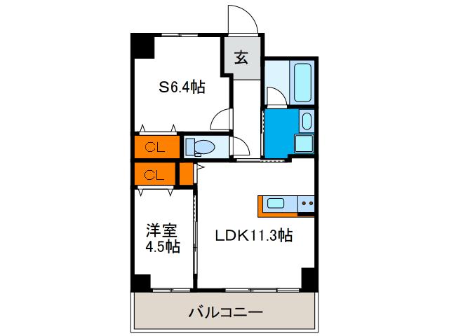 ドミール丸好(2LDK/6階)の間取り写真