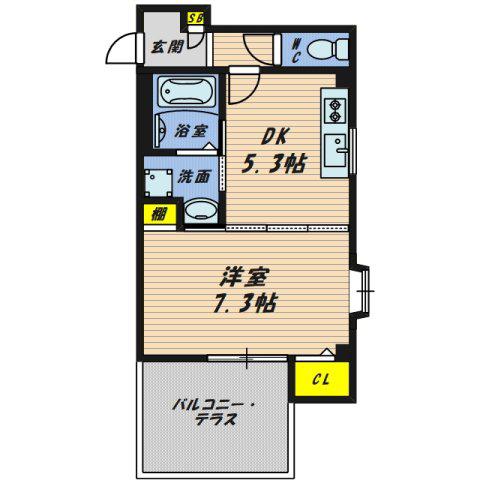 CASA DE ESPERENZA(1DK/1階)の間取り写真