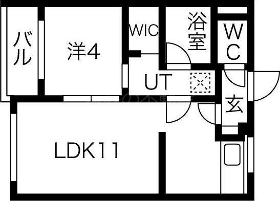 VILLA COCOON 上島(1LDK/3階)の間取り写真