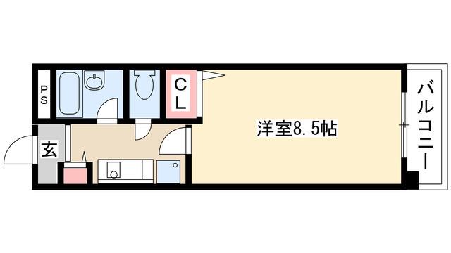 ハイネス修芳(1K/6階)の間取り写真