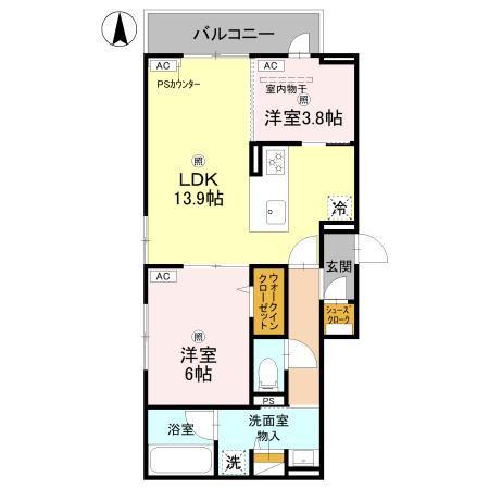 クラシスト新金岡(2LDK/3階)の間取り写真