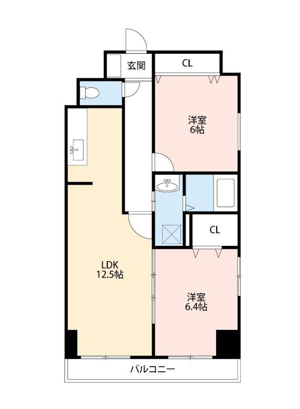 ヴェルデシオン(2LDK/7階)の間取り写真