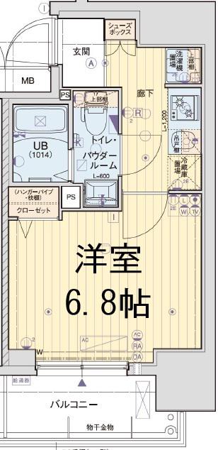 エグゼ大阪城イースト(1K/11階)の間取り写真