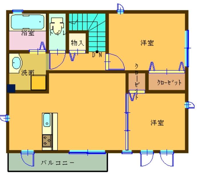 エスポワール(2LDK/2階)の間取り写真