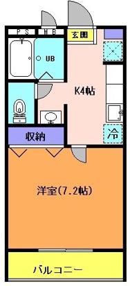 エルフコマザワレジデンス(1K/3階)の間取り写真