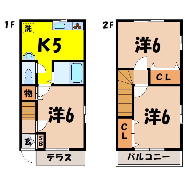 サンシャイン(3K/1階)の間取り写真