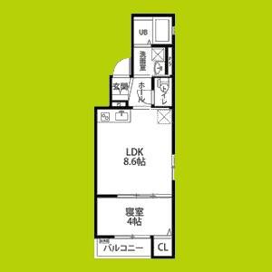 アムールシトラス(1LDK/2階)の間取り写真