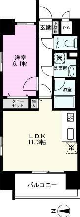 FUTURE HOKIMA(1LDK/5階)の間取り写真