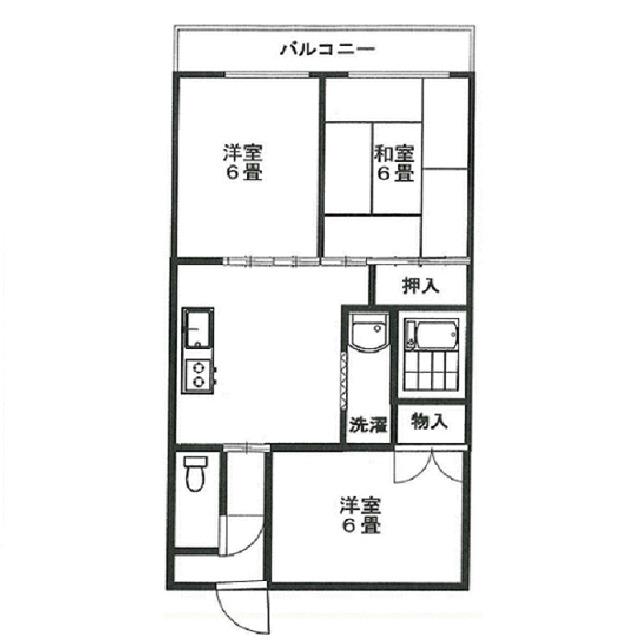 マンションルナ(3DK/3階)の間取り写真