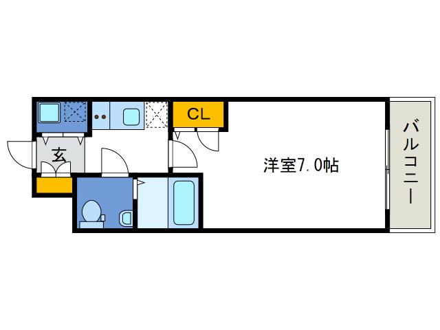 ベルエ難波西(1K/10階)の間取り写真