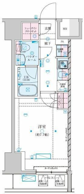 GENOVIA川崎VII(1K/2階)の間取り写真