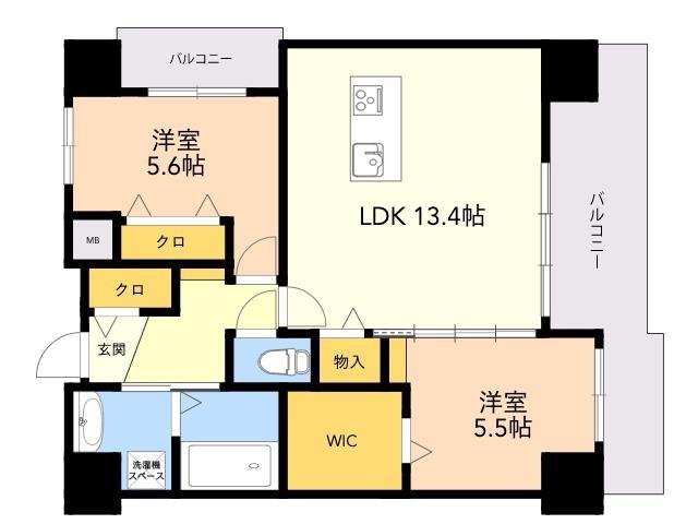 プレジデンス ざ・荒江(2LDK/14階)の間取り写真