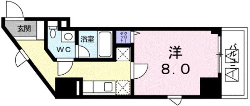 広尾ビューヒルズ(1K/3階)の間取り写真