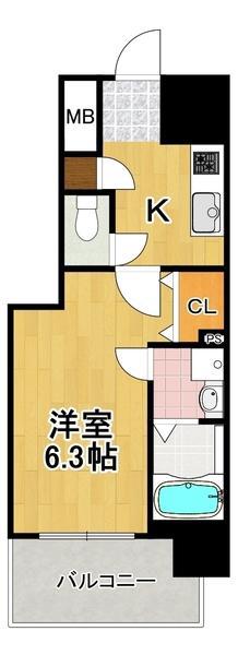 エスリード大阪ドームシティ(1K/3階)の間取り写真