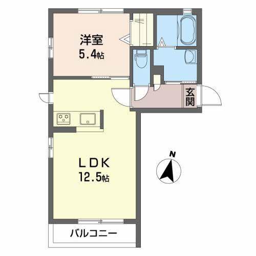 シャーメゾン・フォルビート A棟(1LDK/1階)の間取り写真