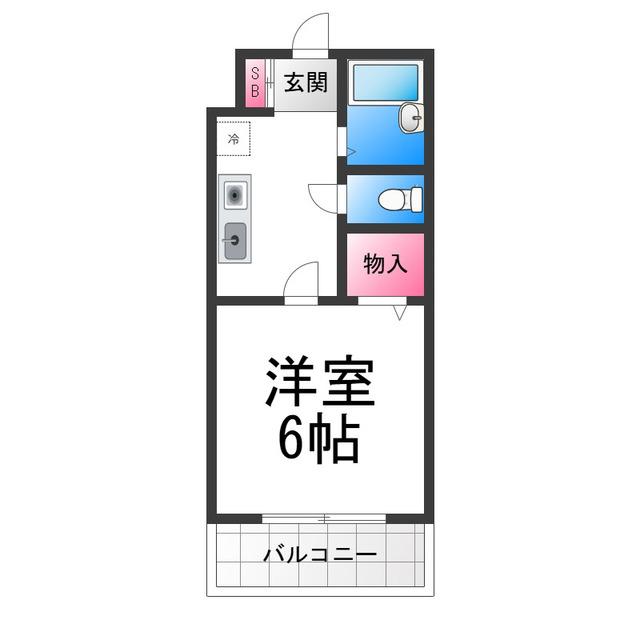 ヴィラージュ窪田(1K/2階)の間取り写真