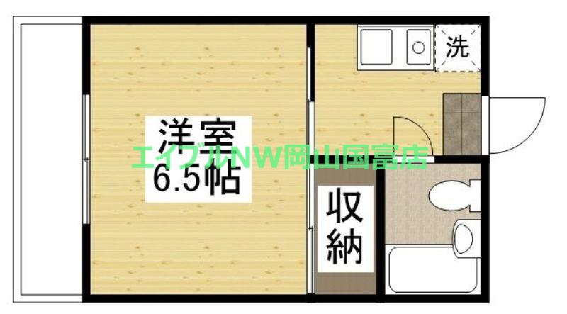 ドゥリーム浜(1K/3階)の間取り写真