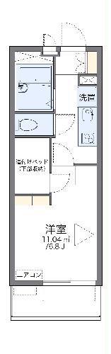 レオパレスいもじまち(1K/1階)の間取り写真