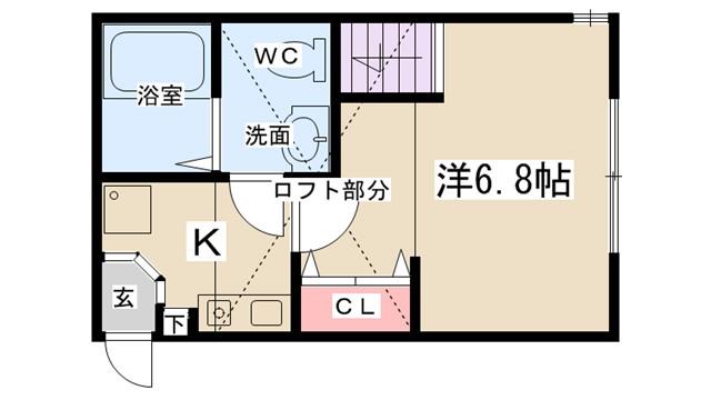 カーサフェリス古淵(1K/2階)の間取り写真