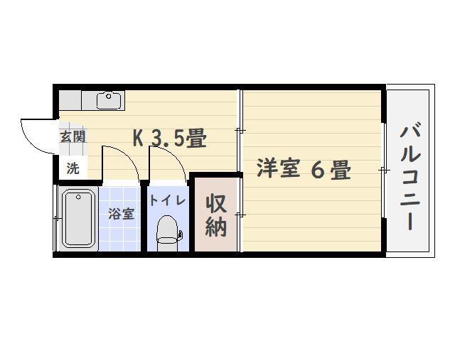 エルハイツ谷山(1K/2階)の間取り写真