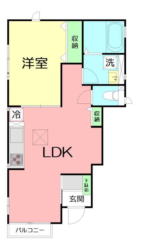 ハイムエイトII C棟(1LDK/1階)の間取り写真